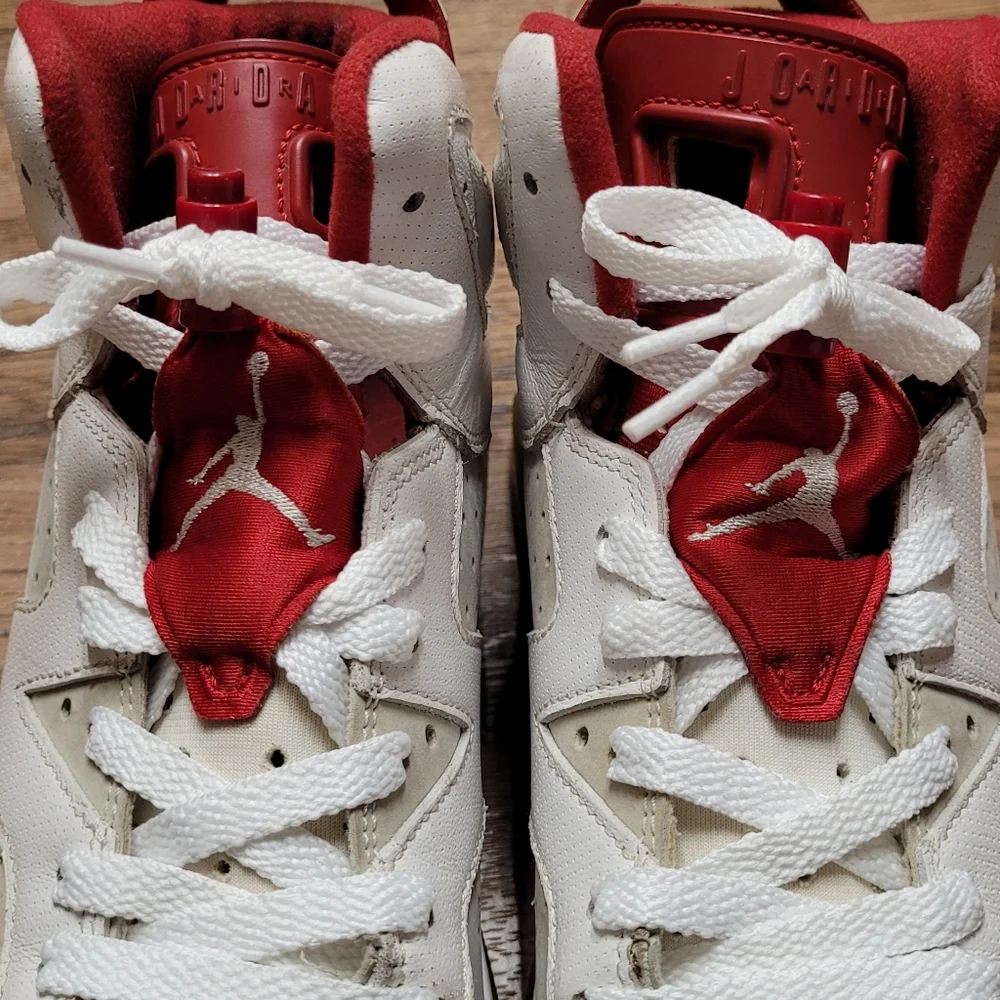 Nike Boys Air Jordan 6 Retro 384665-113 Red White Sz 6.5 / Sz 8 women - Picture 7 of 10